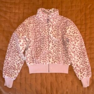 Lspace leopard teddy bomber jacket, like new, size small
